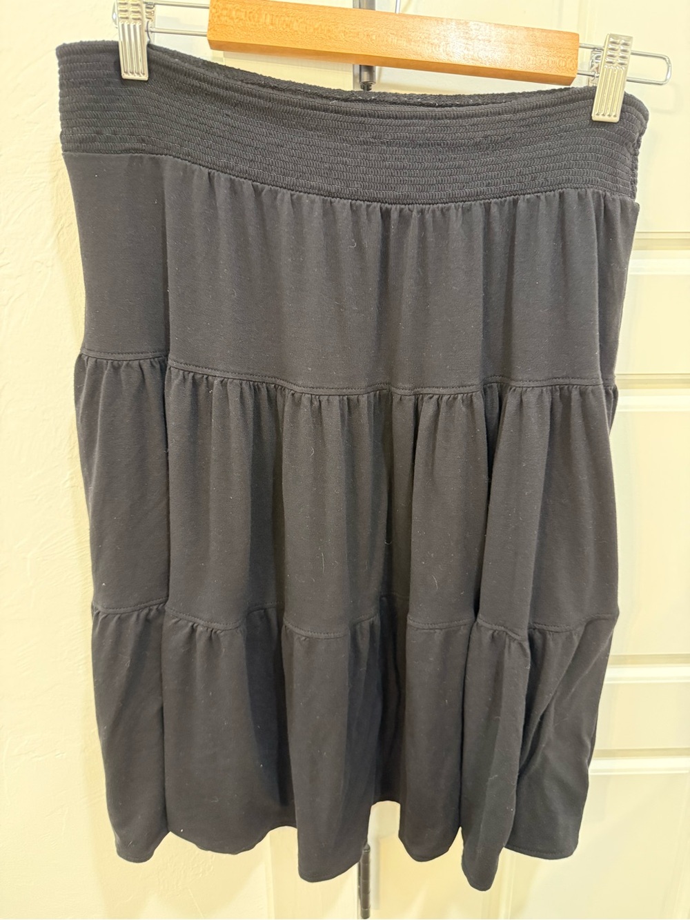 St. John's Bay Black Tiered A-Line Skirt